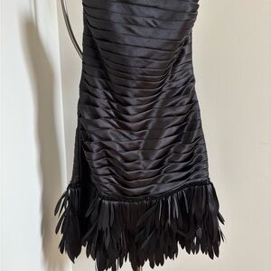 Strapless White House Black Market Black Ruched Dress